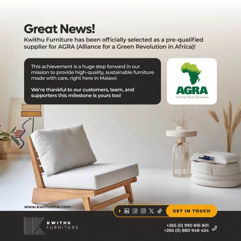 Pre-Qualified Supplier of Furniture for AGRA